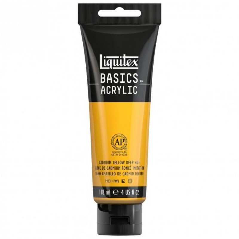 Liquitex Basics 118ml Acrylic 163 Cadmium Yellow Deep Hue