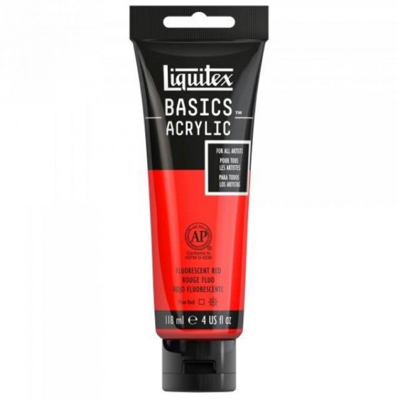 Liquitex Basics 118ml Acrylic 983 Fluorescent Red