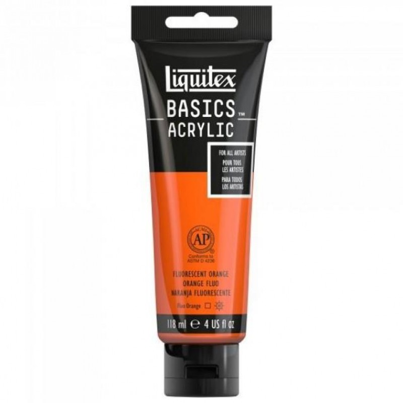 Liquitex Basics 118ml Acrylic 982 Fluorescent Orange