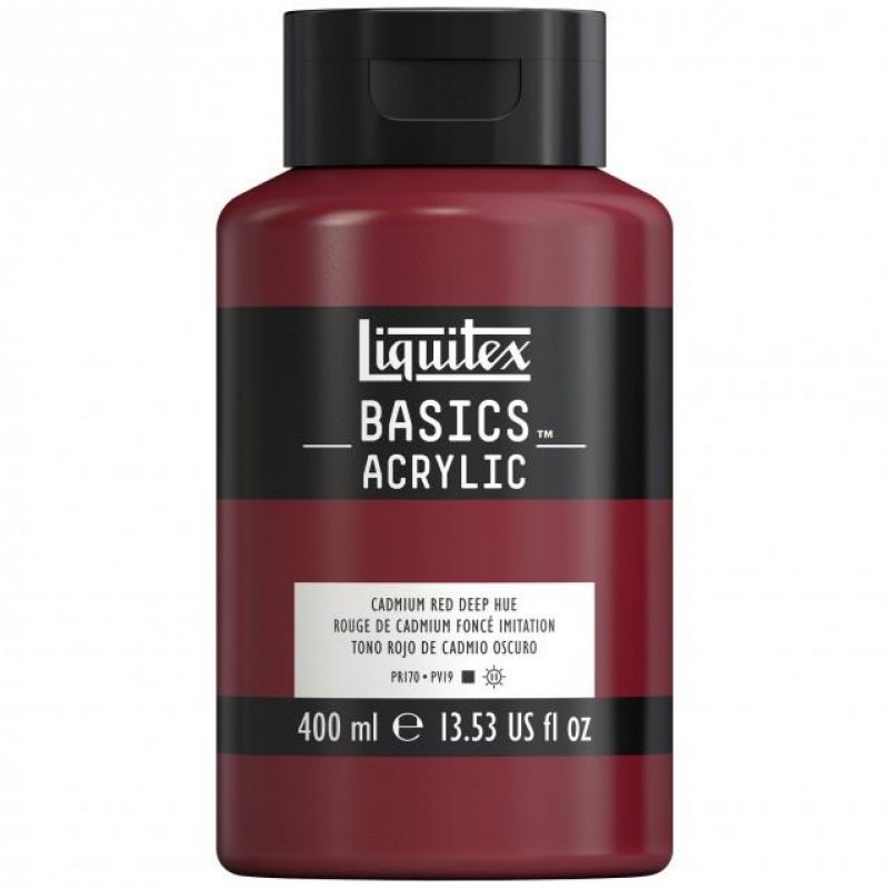 Liquitex Basics 400ml Acrylic 311 Cadmium Red Deep Hue