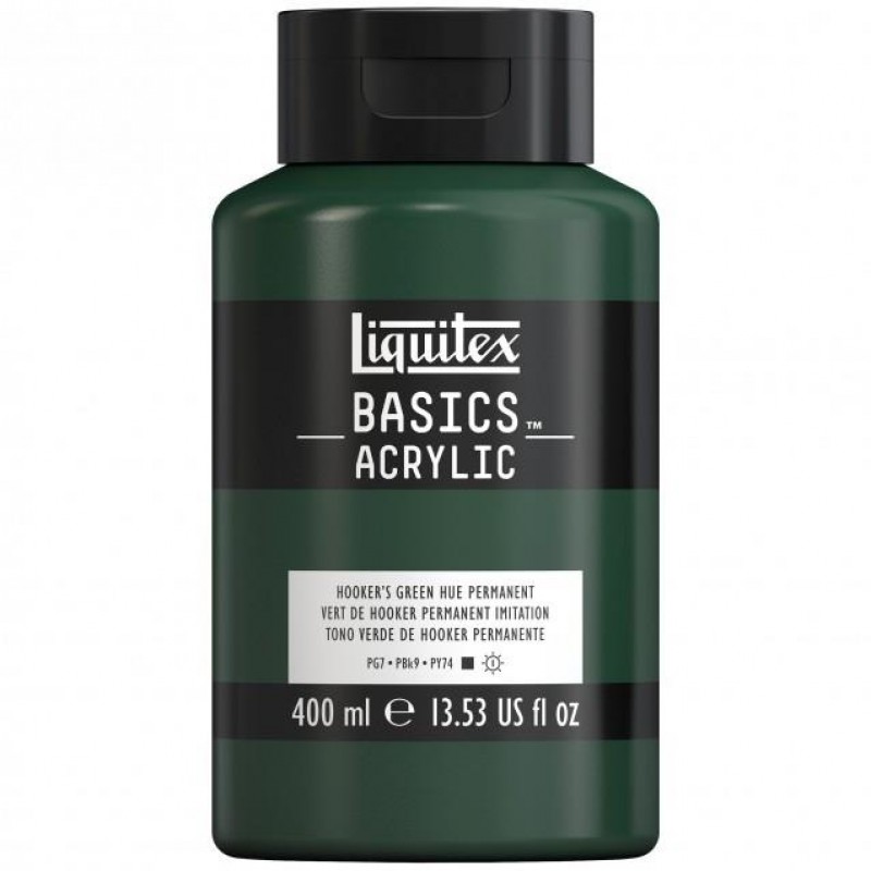 Liquitex Basics 400ml Acrylic 224 Hooker’s Green Hue Permanent