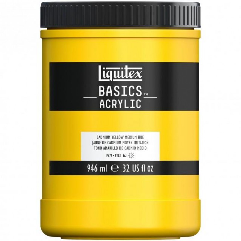 Liquitex Basics 946ml Acrylic 161 Cadmium Yellow Medium Hue