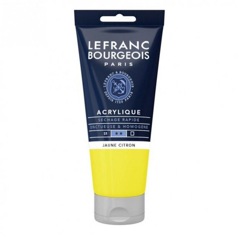 Lefranc Bourgeois 80ml Fine Acrylic 169 Lemon Yellow Serie 1