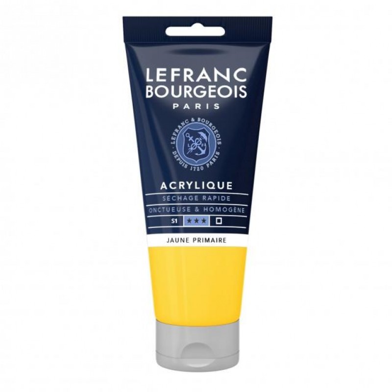 Lefranc Bourgeois 80ml Fine Acrylic 153 Primary Yellow Serie 1