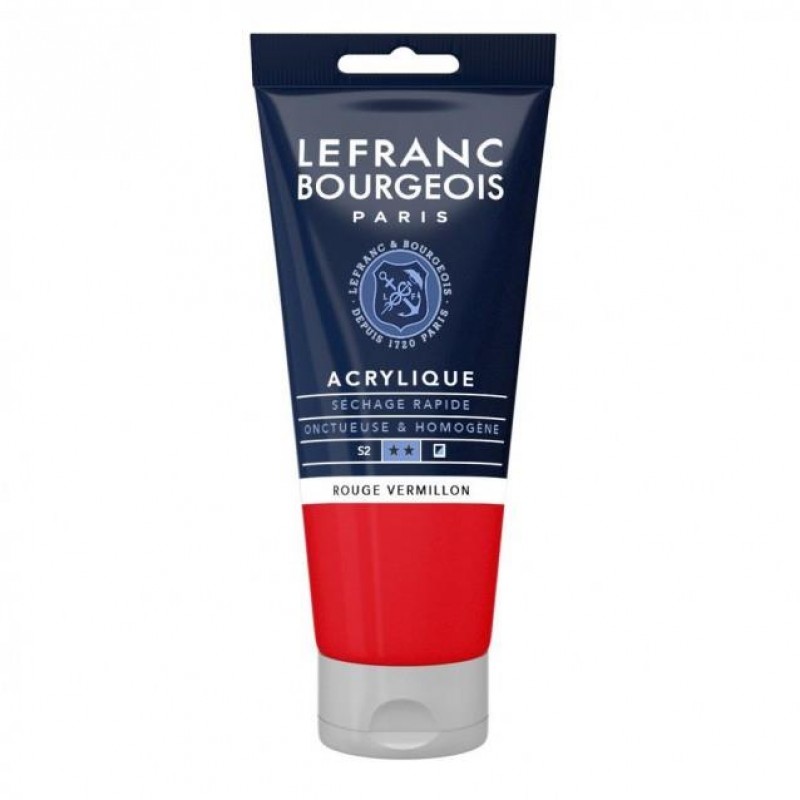 Lefranc Bourgeois 80ml Fine Acrylic 393 Red Vermilion Serie 2