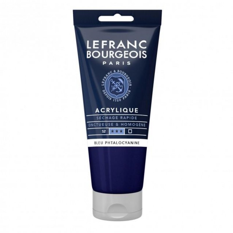 Lefranc Bourgeois 80ml Fine Acrylic 095 Phtalocyanine Blue Serie 2