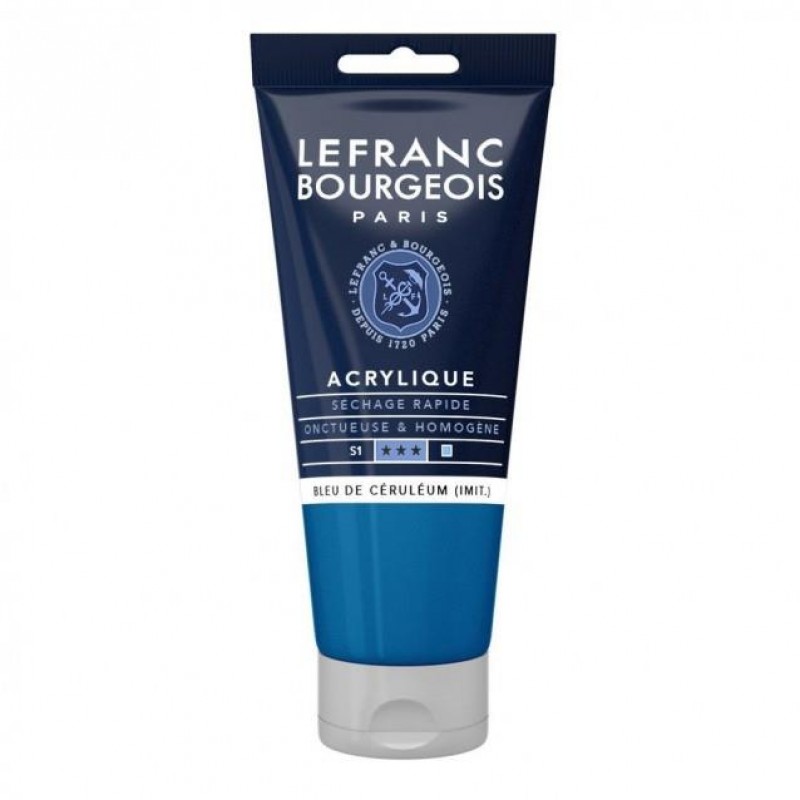 Lefranc Bourgeois 80ml Fine Acrylic 065 Cerulean Blue Hue Serie 1