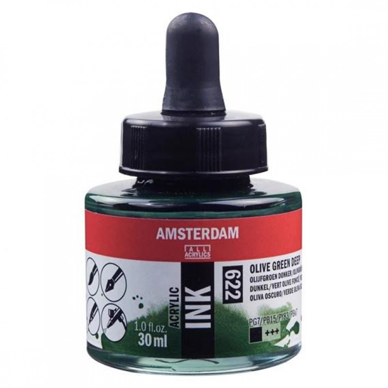 Amsterdam Acrylic Ink 30ml 622 Olive Green Deep