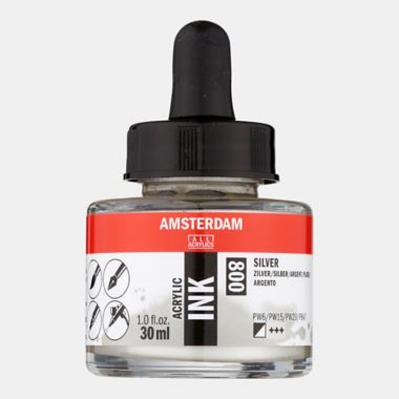 Amsterdam Acrylic Ink 30ml 800 Silver