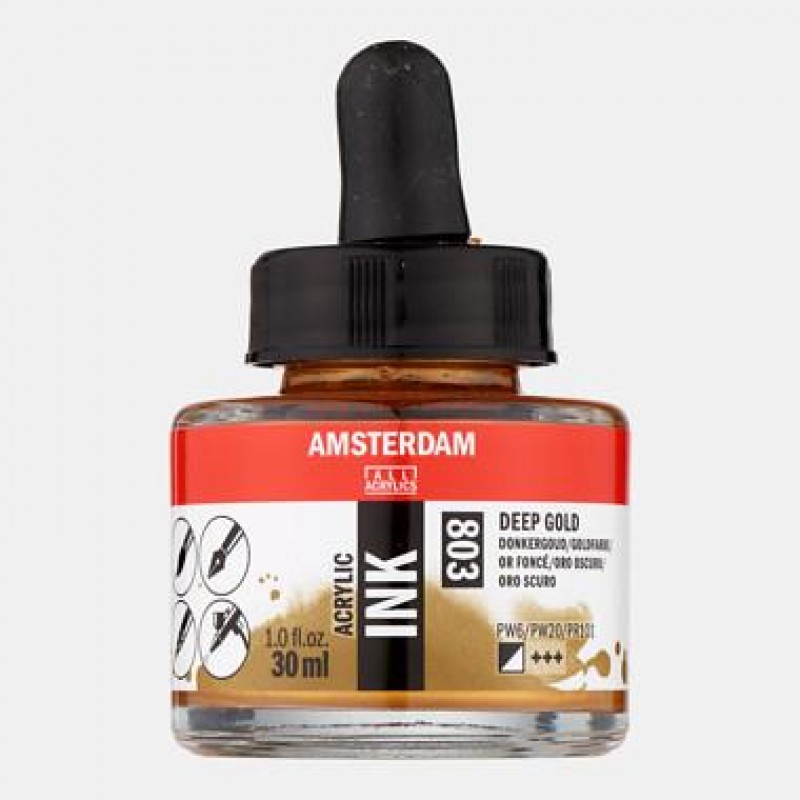 Amsterdam Acrylic Ink 30ml 803 Deep Gold