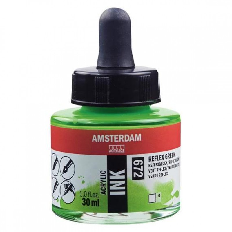 Amsterdam Acrylic Ink 30ml 672 Reflex Green