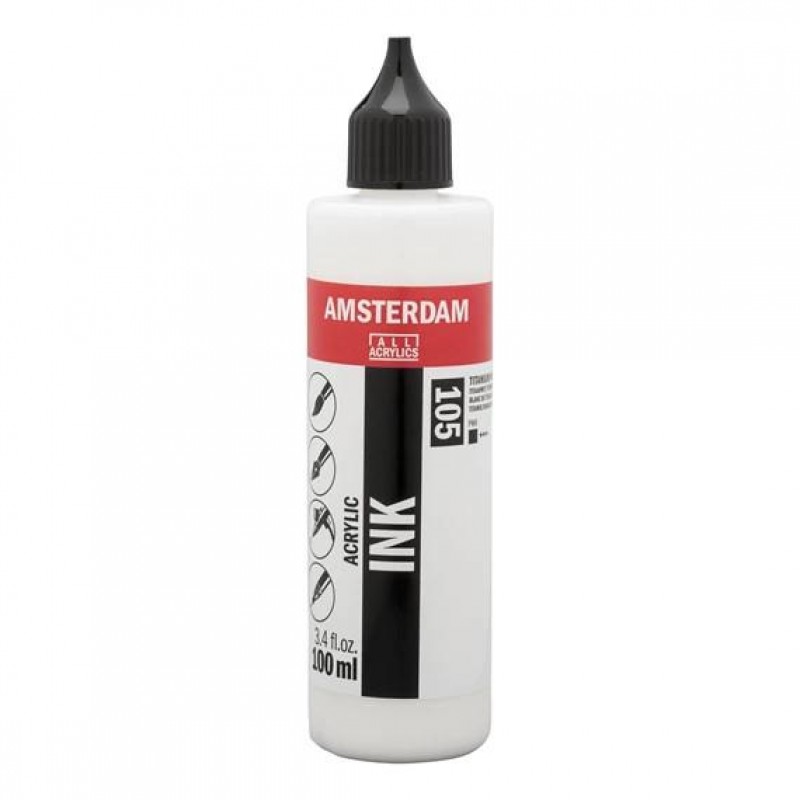 Amsterdam Acrylic Ink 100ml 105 Titanium White