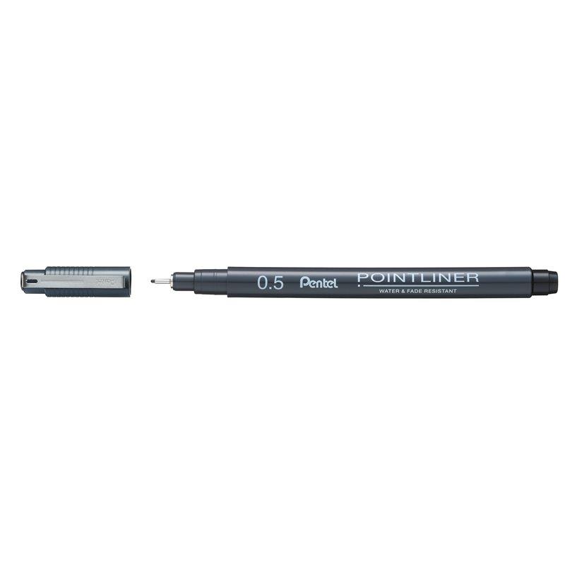 Pentel Μαρκαδόρος Pointlinner Μαύρος 0.5