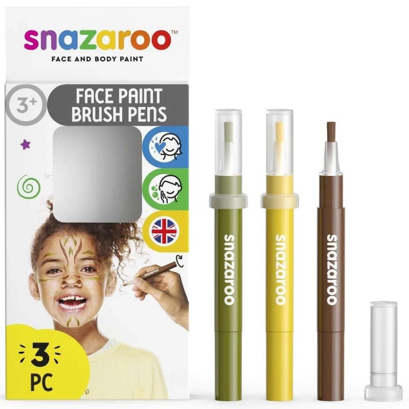 Snazaroo 3 Μαρκαδόροι Face Painting Jungle