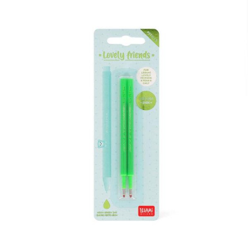 Legami Σετ 2 Ανταλλακτικά για στυλό Gel Pen Lovely Friends Neon Green