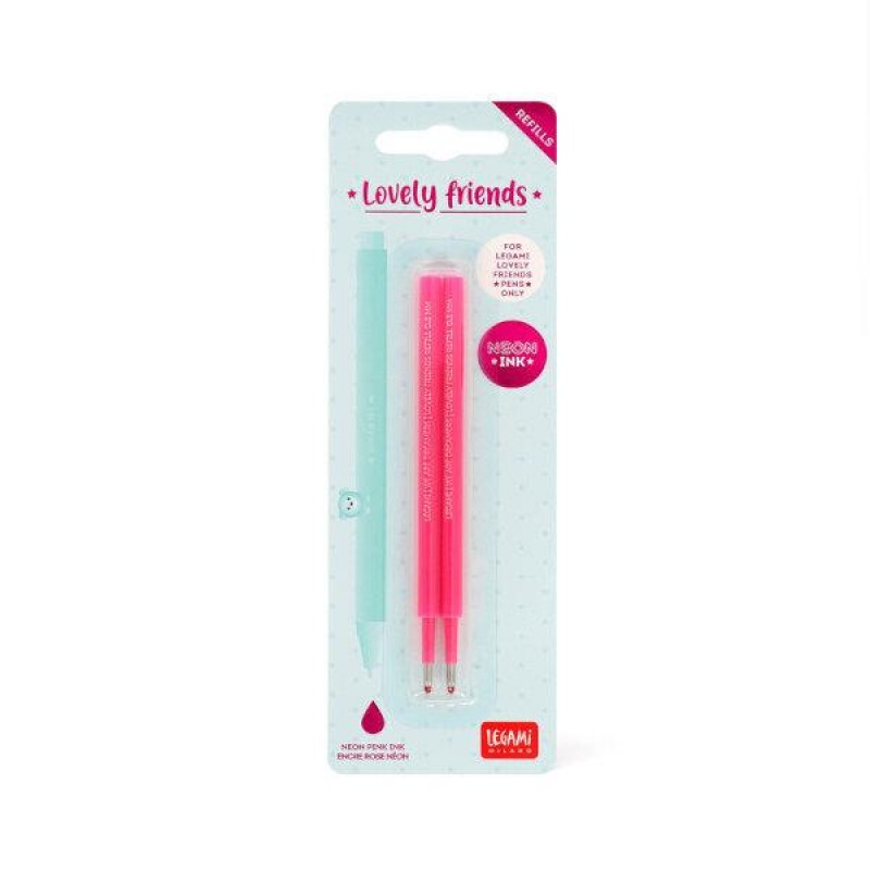 Legami Σετ 2 Ανταλλακτικά για στυλό Gel Pen Lovely Friends Neon Pink