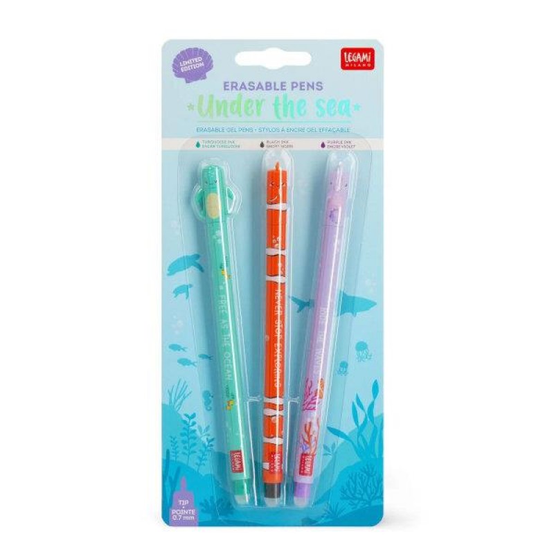 Legami Σετ 3 Erasable Gel Pens Under the Sea