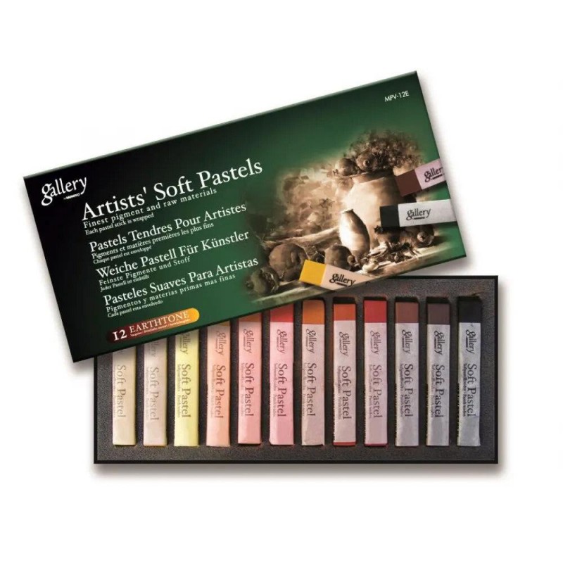 Mungyo Gallery 12 Artists Soft Pastels Carres 70x10mm Earthtones