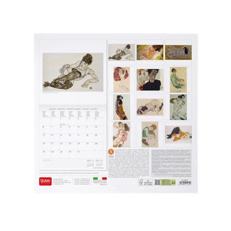 Legami 2025 Wall Calendar 30x29cm Egon Schiele