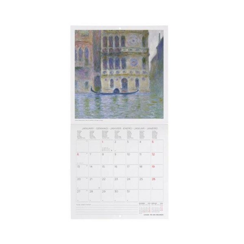 Legami 2025 Wall Calendar 18x18cm Claude Monet