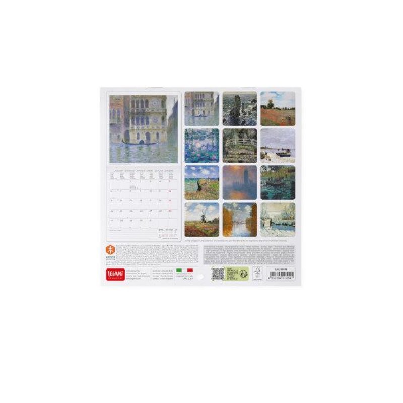 Legami 2025 Wall Calendar 18x18cm Claude Monet