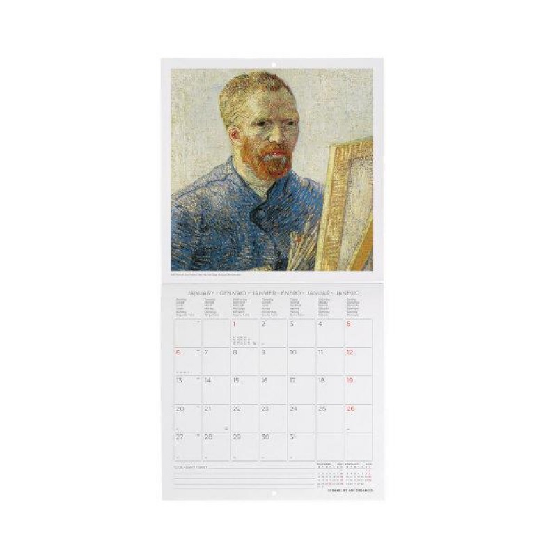 Legami 2025 Wall Calendar 18x18cm Vincent Van Gogh