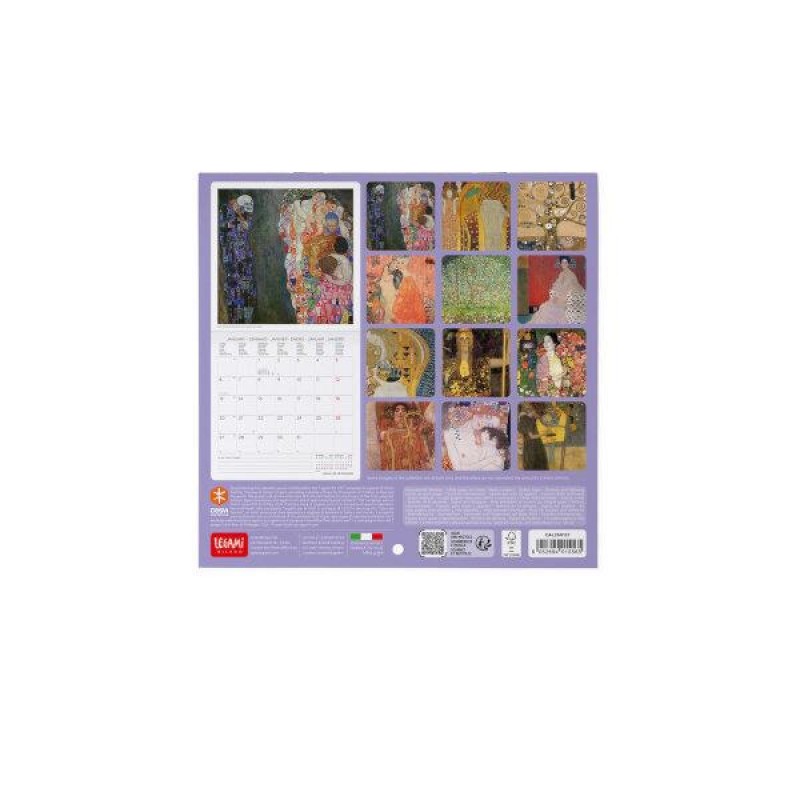 Legami 2025 Wall Calendar 18x18cm Gustav Klimt