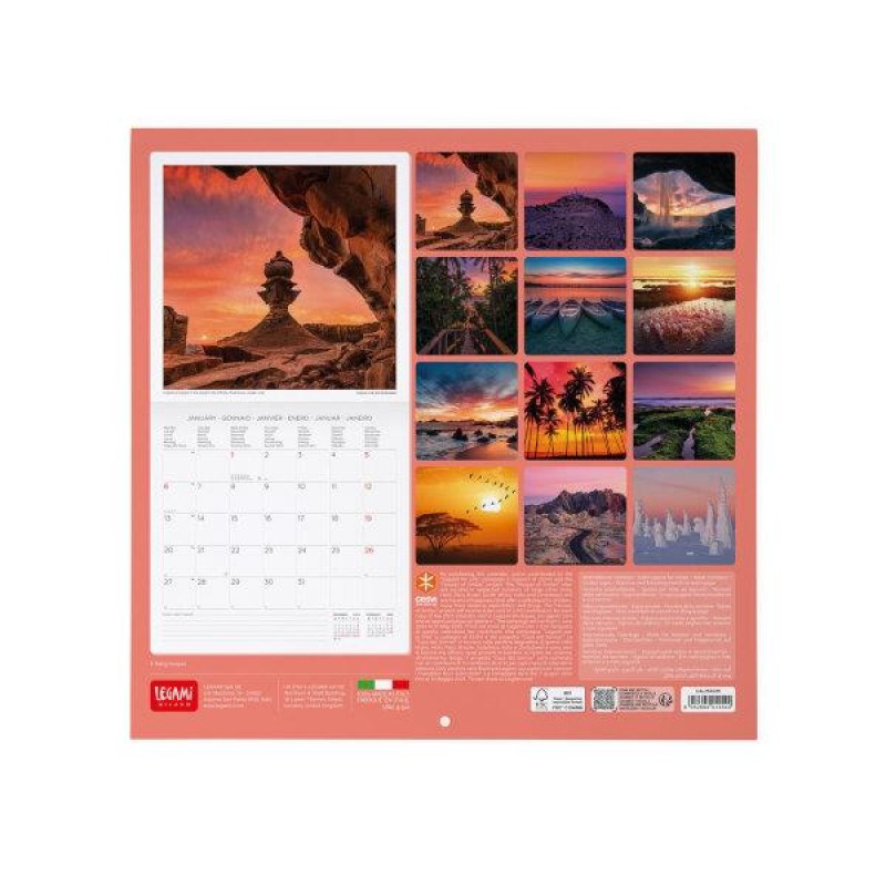 Legami 2025 Wall Calendar 30x29cm Sunsets