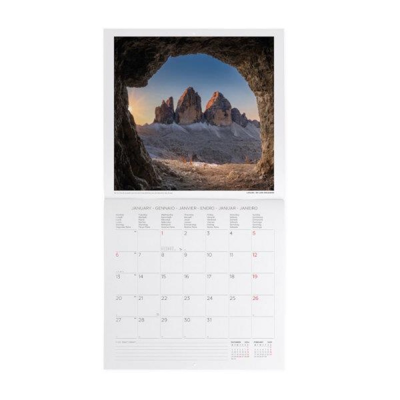 Legami 2025 Wall Calendar 30x29cm Mountains