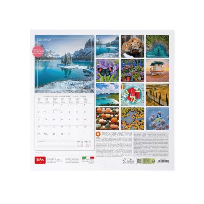 Legami 2025 Wall Calendar 30x29cm 4 Seasons