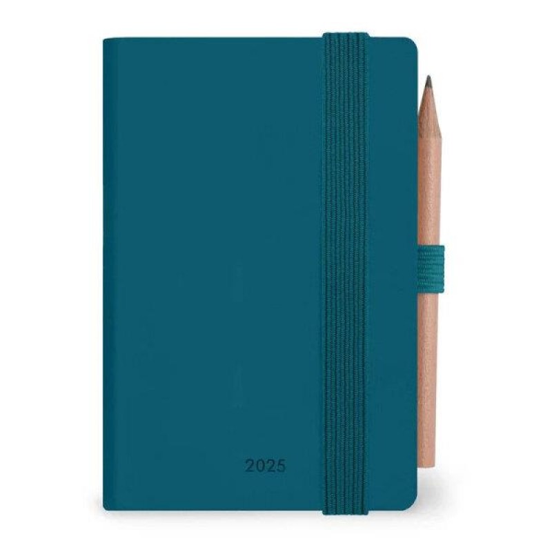 Legami 2025 12 Month 2-Day Diary Mini Teal Blue