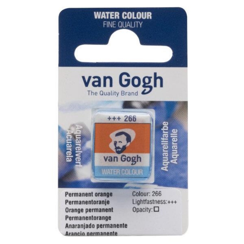 Van Gogh Watercolour Half Pan 266 Permanent Orange