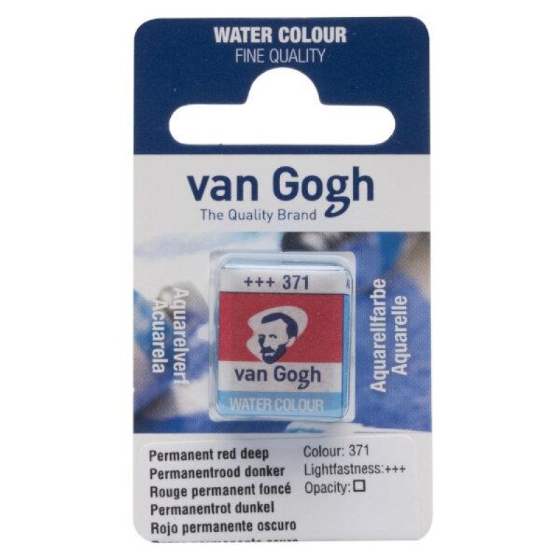 Van Gogh Watercolour Half Pan 371 Permanent Red Deep