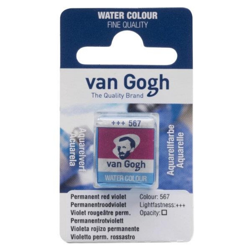 Van Gogh Watercolour Half Pan 567 Permanent Red Violet