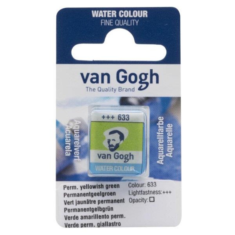 Van Gogh Watercolour Half Pan 633 Permanent Yellowish Green