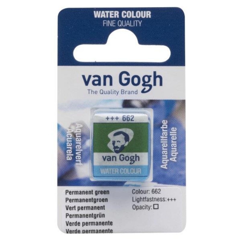 Van Gogh Watercolour Half Pan 662 Permanent Green