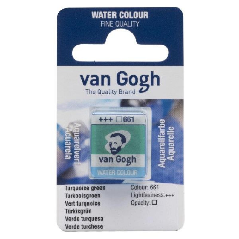 Van Gogh Watercolour Half Pan 661 Turquoise Green