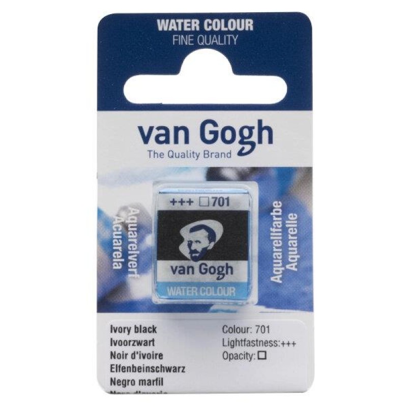 Van Gogh Watercolour Half Pan 701 Ivory Black