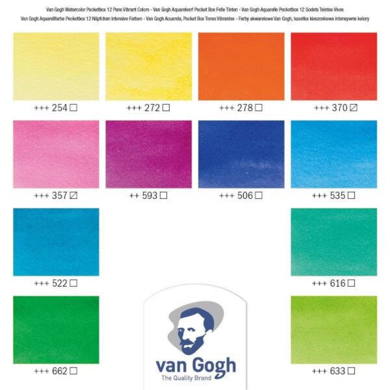 Van Gogh Κασετίνα με 12 Πλακάκια Ακουαρέλας Vibrant Colours