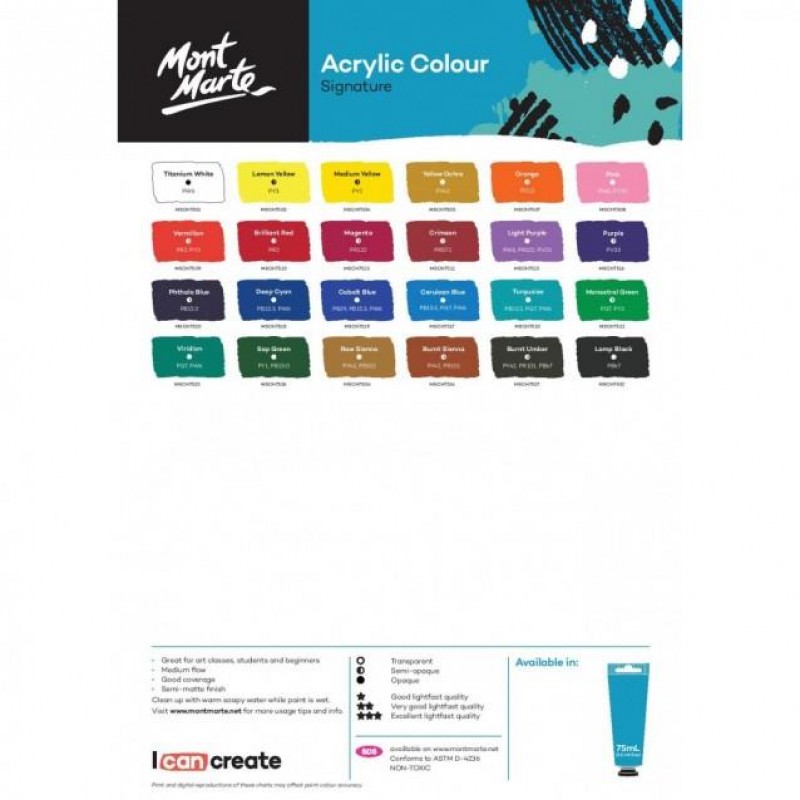 Mont Marte 75ml Studio Acrylic 36 Cerise