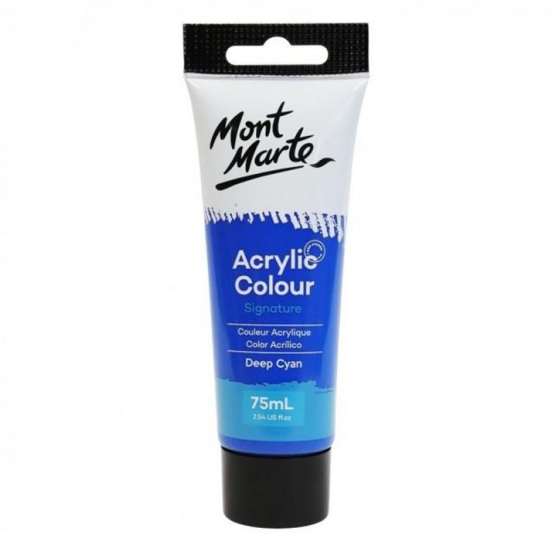 Mont Marte 75ml Studio Acrylic 18 Deep Cyan Blue