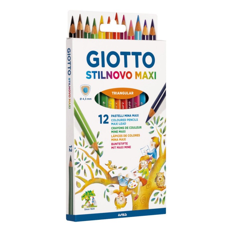 Giotto Ξυλομπογιές Stilnovo Maxi 12 Χρώματα