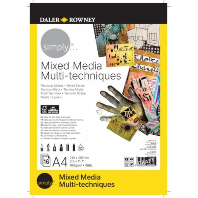 Simply Mix Media Pad A4 160gr 30 Φύλλα