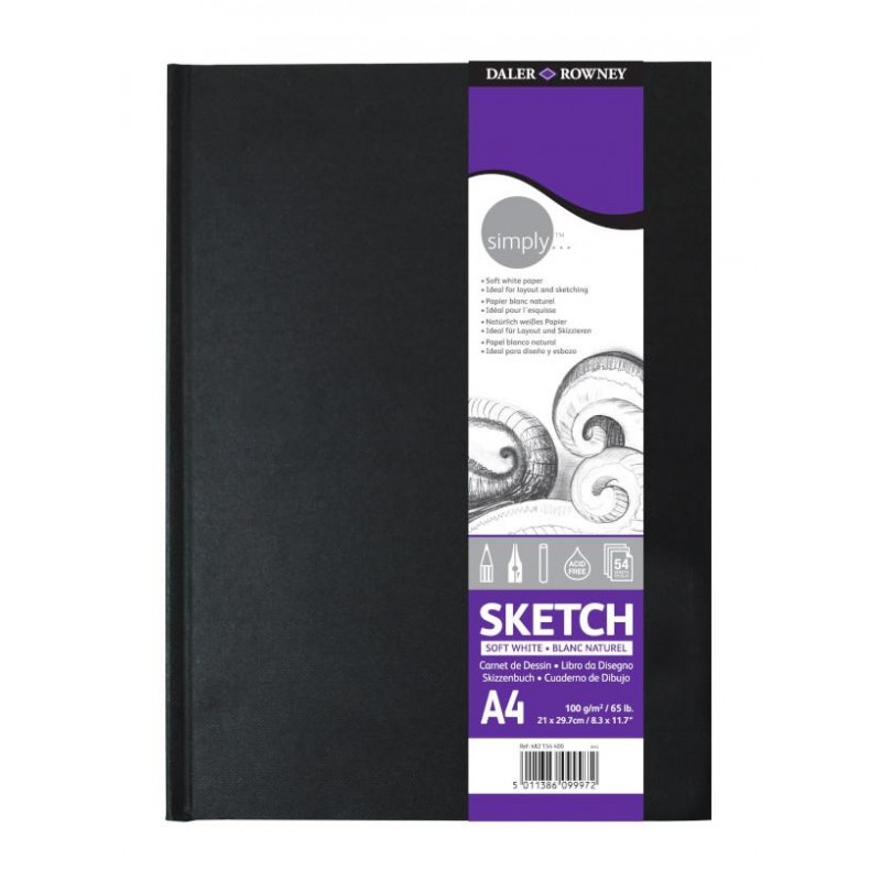 Simply Sketchbook Soft White Hardback Α4 100g 54 φύλλα