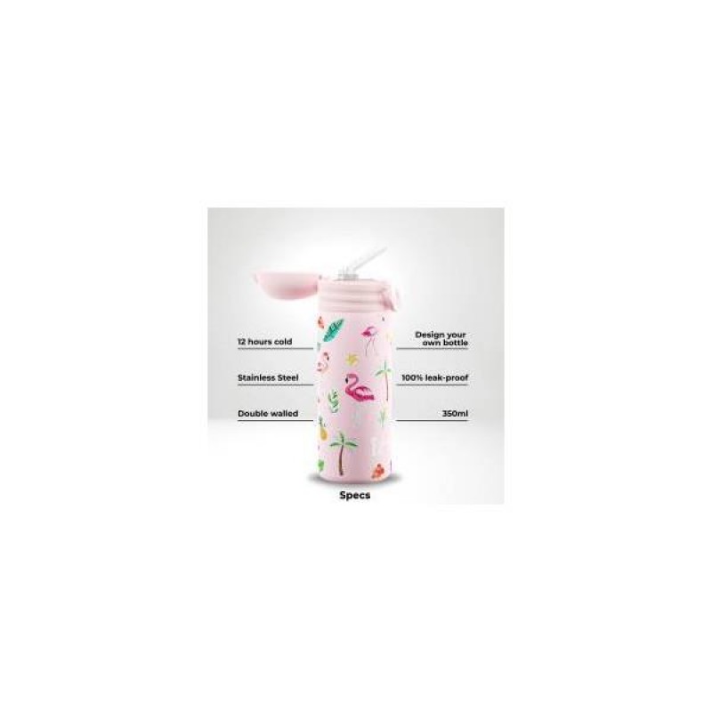 Izy Kids Μπουκάλι Θερμός 350ml Pink Flamingo