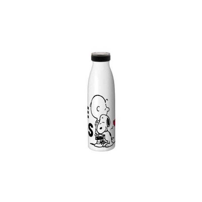 Snoopy Μεταλλικό Μπουκάλι Θερμός 500ml Free Hugs