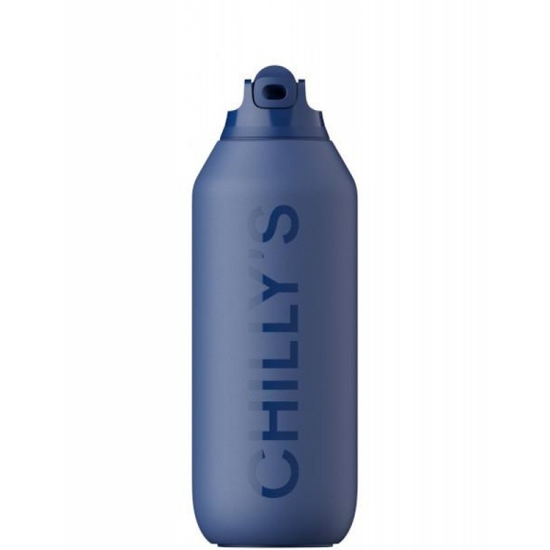 Chillys Bottle 500ml s2 Flip Whale Blue