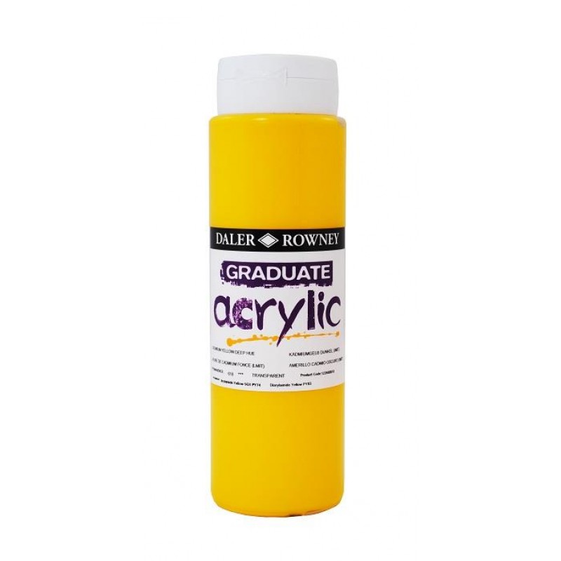 Daler Graduate Acrylic 500ml 618 Cadmium Yellow Deep Hue