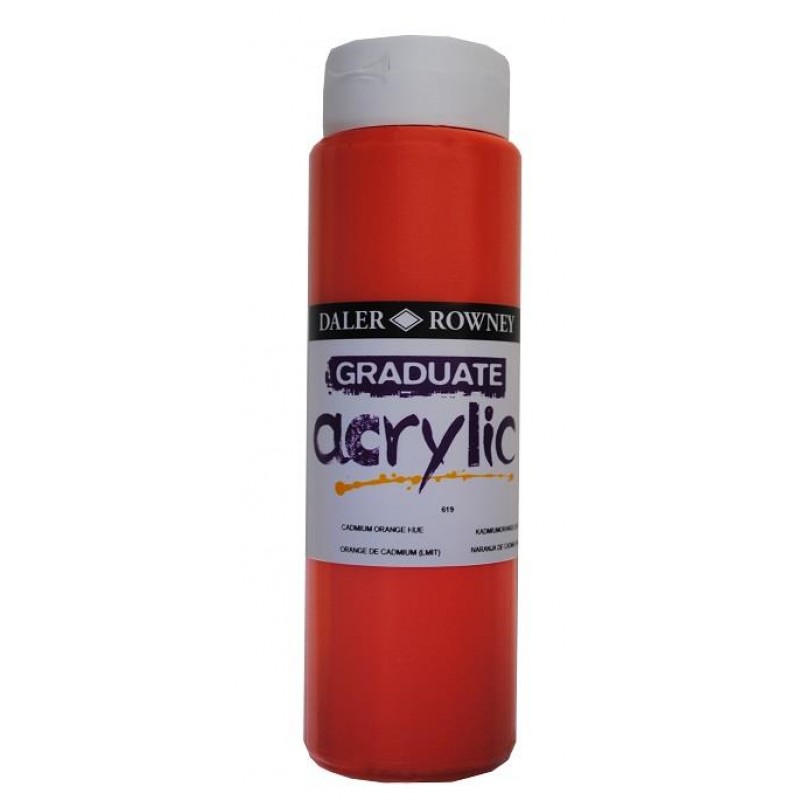 Daler Graduate Acrylic 500ml 619 Cadmium Orange Hue