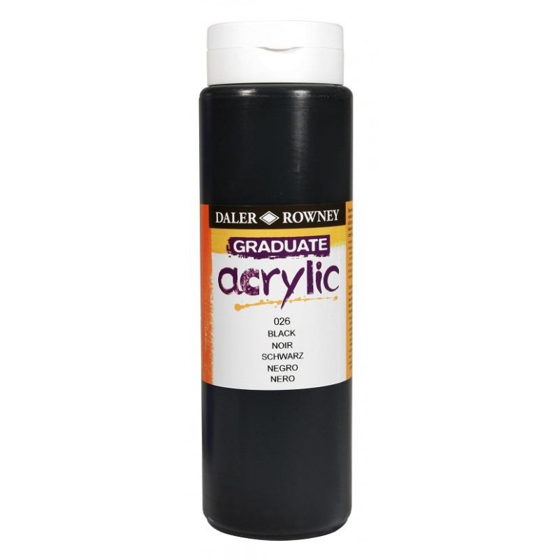 Daler Graduate Acrylic 500ml 026 Black